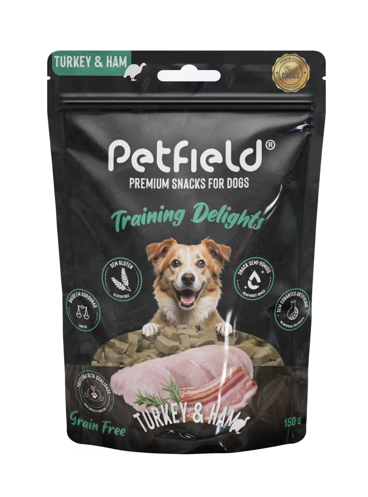 Petfield Premium Pet Food Training Delights Cão Grain-Free Peru e Presunto - Snack para cão