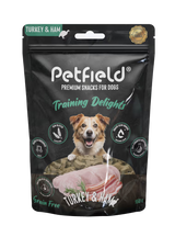 Petfield Premium Pet Food Training Delights Cão Grain-Free Peru e Presunto - Snack para cão