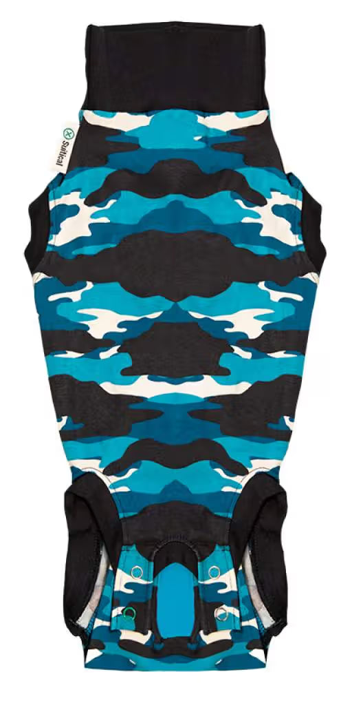 Suitical Recovery Suit Blue Camo - Ropa protectora para perro para recuperación