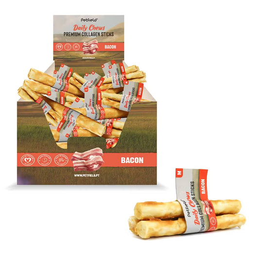 Petfield Premium Pet Food Tasty Daily Chews Collagen Sticks Cão Pele de Vaca e Frango Grain-Free - Snack para cão