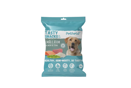Petfield Premium Pet Food Tasty Snacks Cão Salmão e Atum - Snack para cão