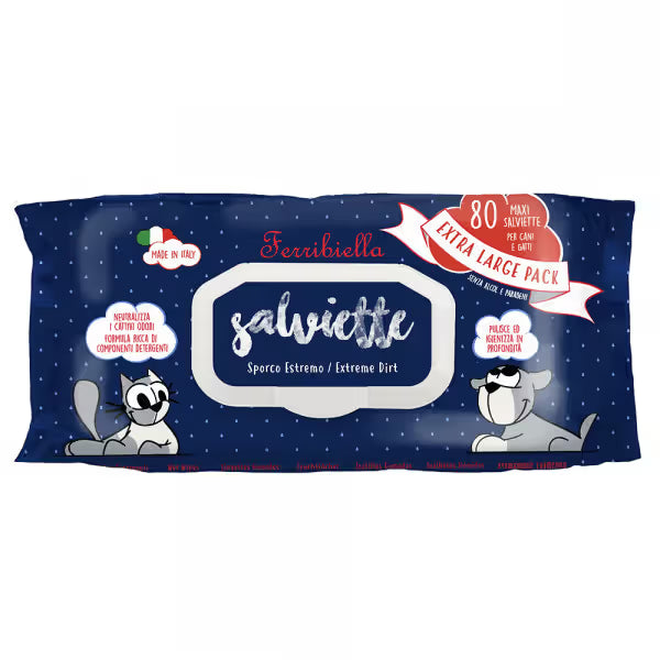 Ferribiella Toalhitas Salviette Extreme Dirt - Wet wipes for dogs and cats for extreme dirt