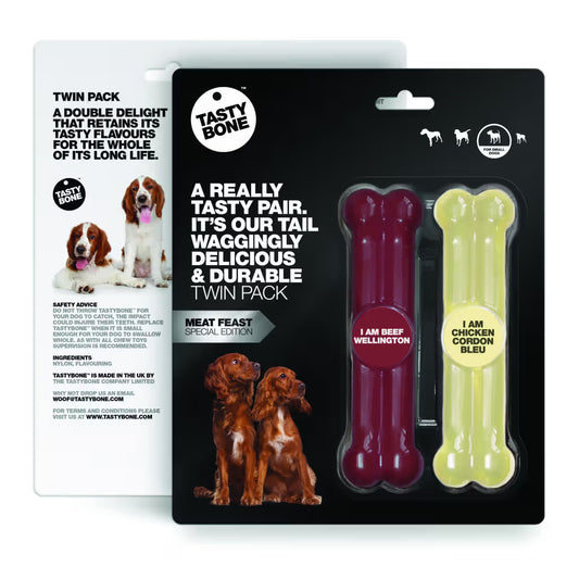 Tastybone Twin Pack Ternera Cordon Bleu Toy - Brinquedo para cão