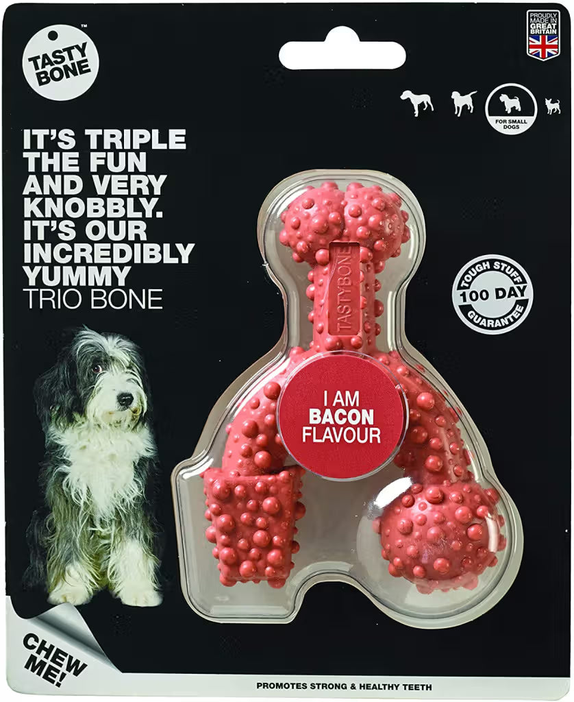 Tastybone Trio Bacon - Brinquedo para cão para higiene dentária
