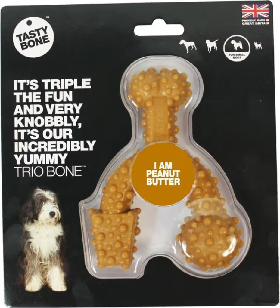 Tastybone Nylon TrioBone Peanut Butter - Hueso para perro