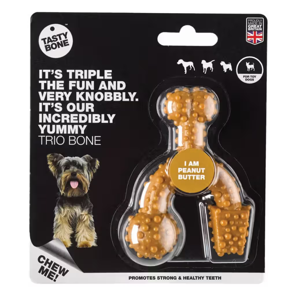Tastybone Nylon TrioBone Peanut Butter - Bone for dogs