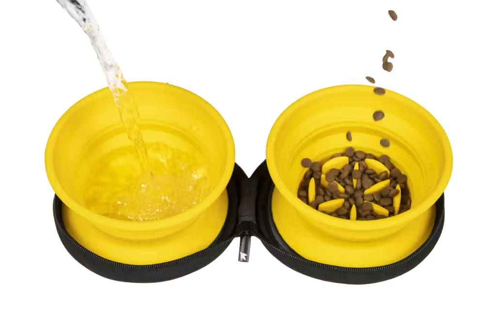 Kiwi Walker Double Travel Bowl - Comedero para perro de alimentación lenta