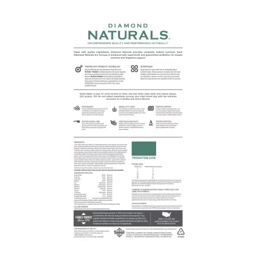 Diamond Naturals Small Breed Adulto Cordero y Arroz 15Kg
