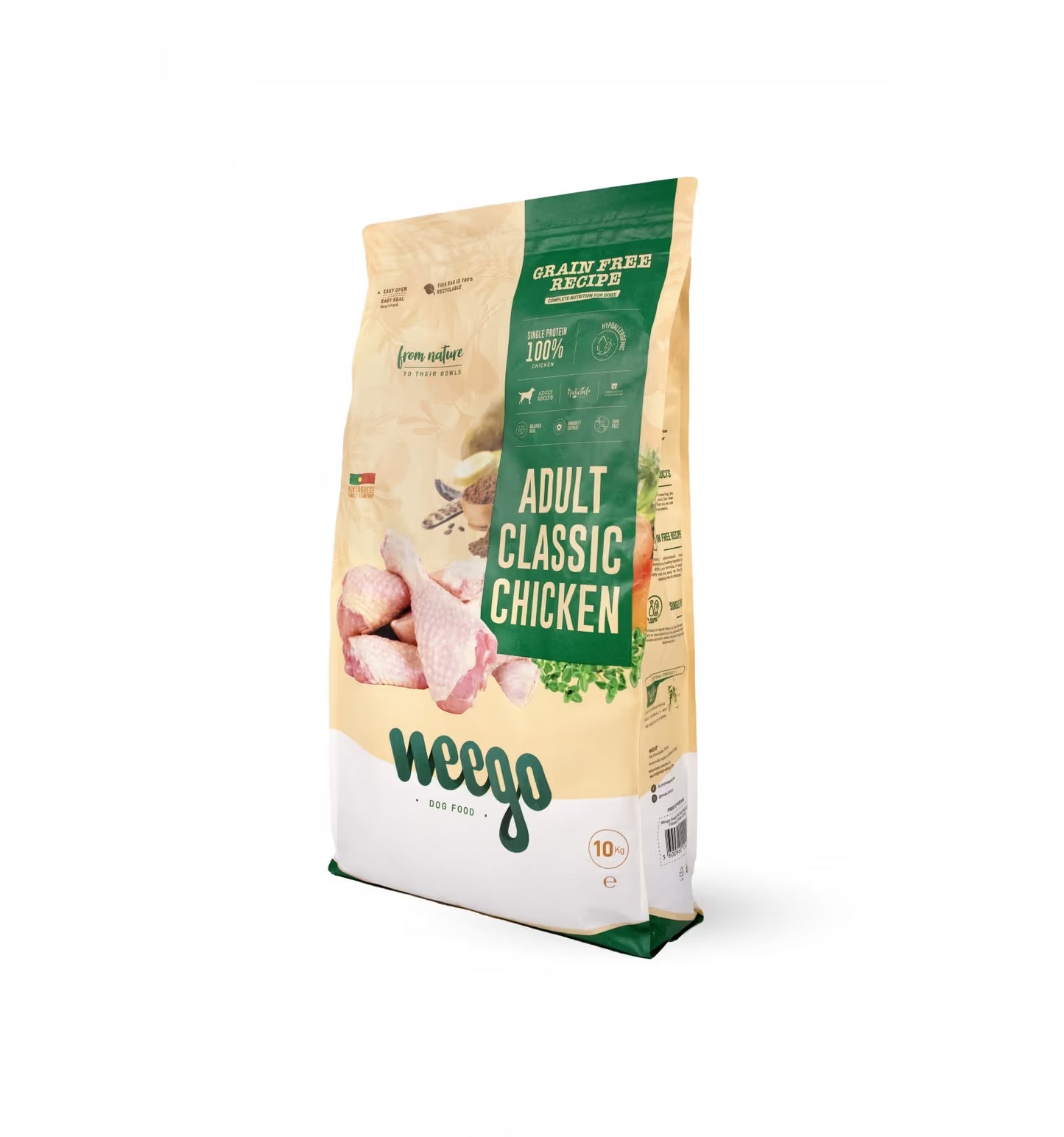 OFERTA 2kg: Weego Dog Grain Free Adult Classic Chicken 10 KG + Embalagem 2kg Grátis