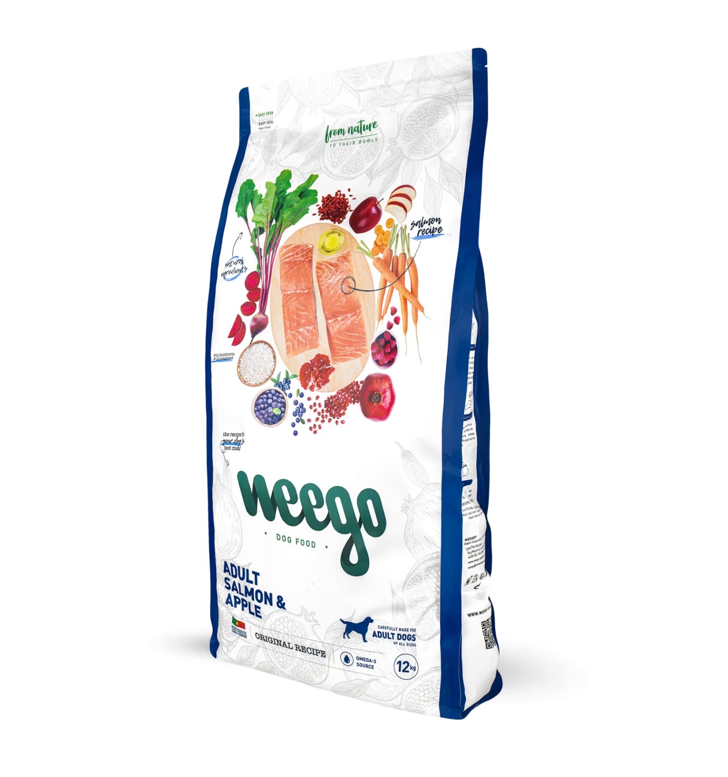 Weego Dog Food Original Salmon & Apple 12 KG