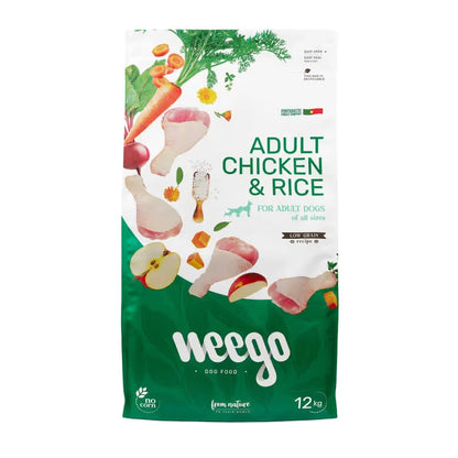 OFERTA 3kg: Weego Dog Low Grain Food Adult Chicken & Rice Low Grain 12 KG + Embalagem 3kg Grátis