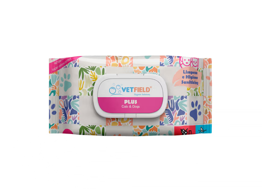 Vetfield Wet Wipes - Plus - Toallitas para perro y gato para limpieza y desinfección