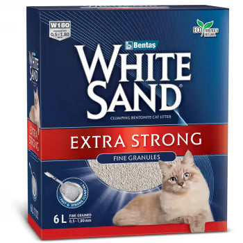 White Sand - Arena aglomerante Extra Fuerte para gato