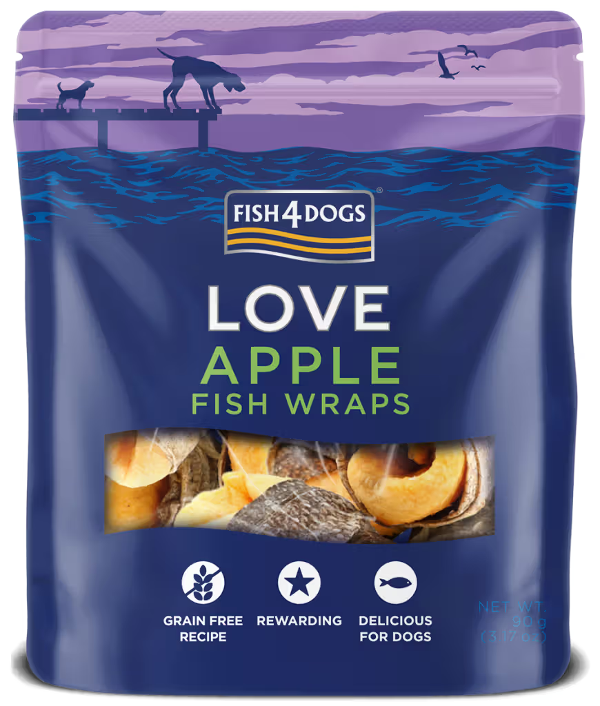 Fish4Pets Love Apple Fish Wraps Perro Manzana y Pescado - Snack para perro