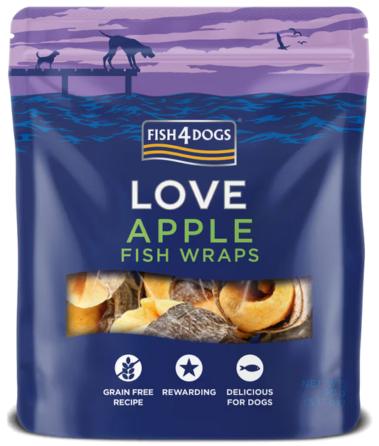 Fish4Pets Love Apple Fish Wraps Dog Apple and Fish - Dog treat