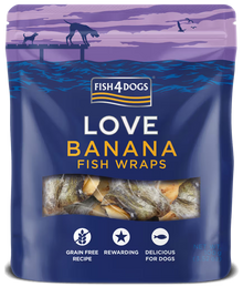 Fish4Pets Love Banana Fish Wraps Perro Plátano y Pescado Blanco - Snack para perro