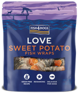 Fish4Pets Love Sweet Potato Fish Wraps Perro Pescado Blanco y Boniato - Snack para perro