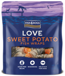 Fish4Pets Love Sweet Potato Fish Wraps Perro Pescado Blanco y Boniato - Snack para perro