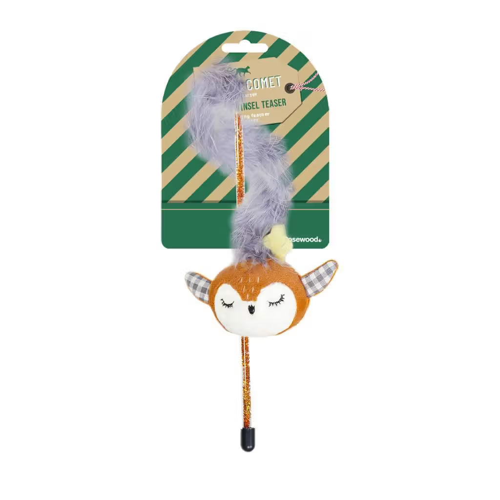Rosewood Xmas - Reindeer Tinsel Cat Teaser - Juguete para gato